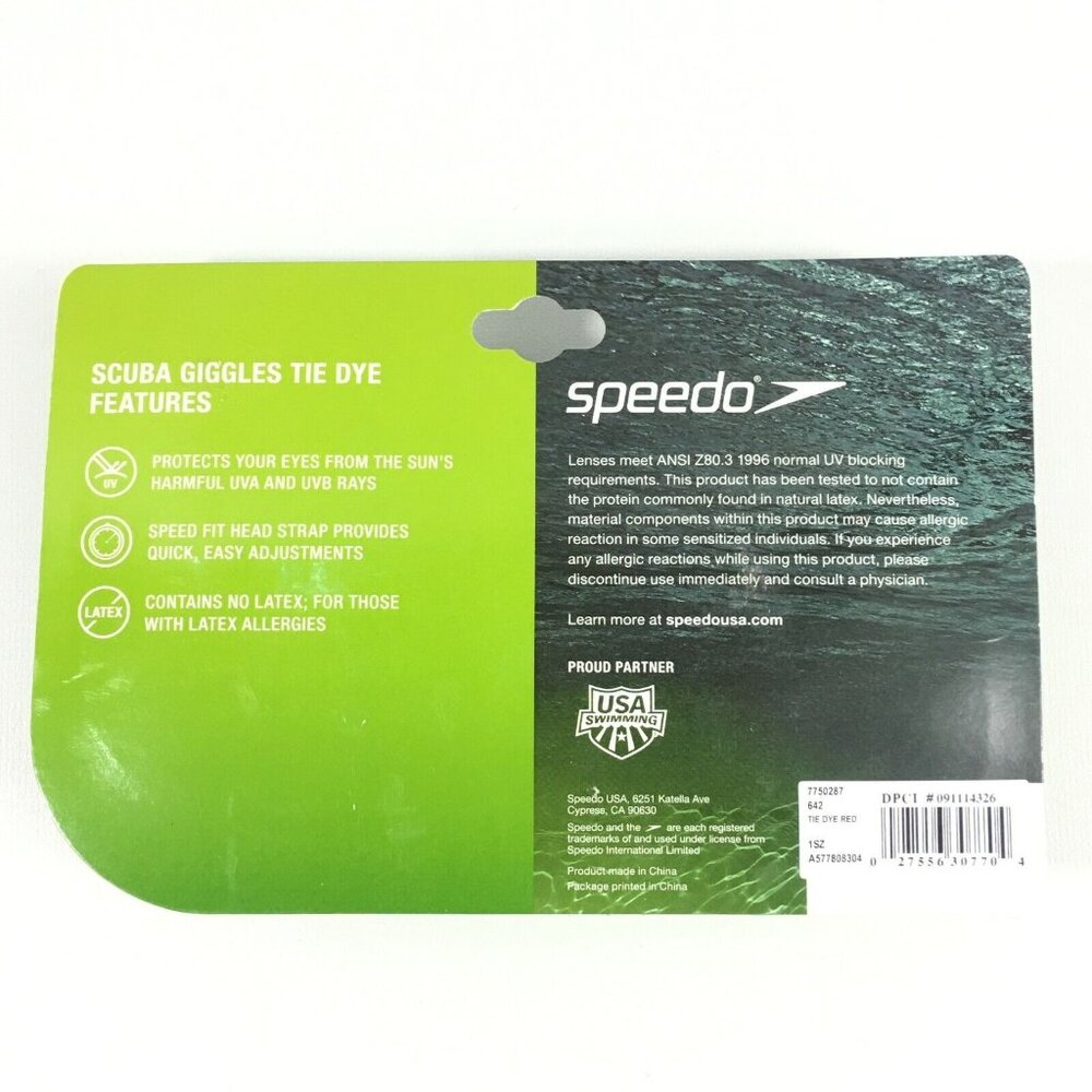 Speedo Scuba Goggles Giggles Tie Dye Pink White UV Protection Ages 3-8 - Picture 4 of 4